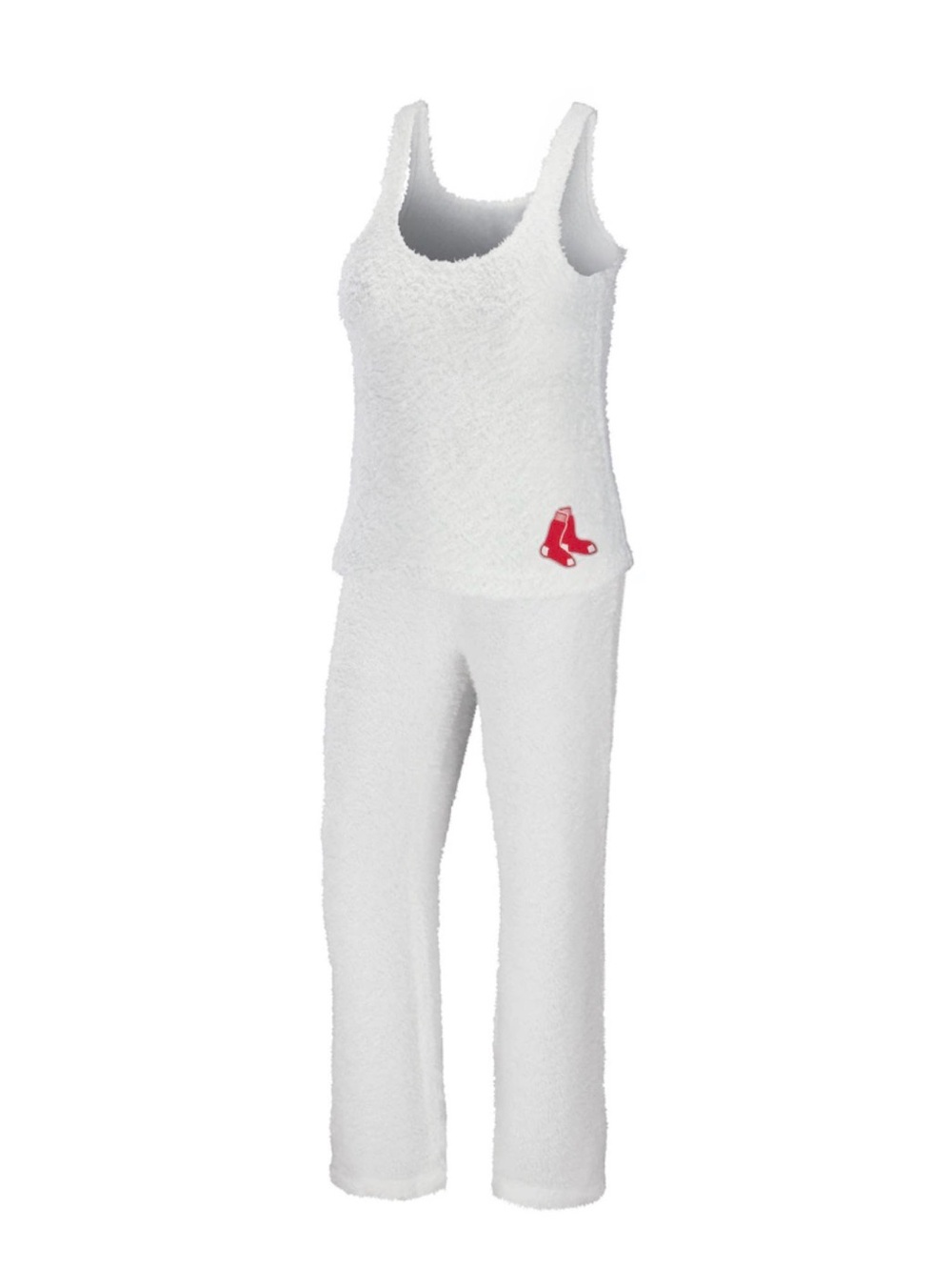 Red Sox WEAR By Erin Andrews Plus Cozy Scoop Neck Tank Top & Pants Set- Cream 2X